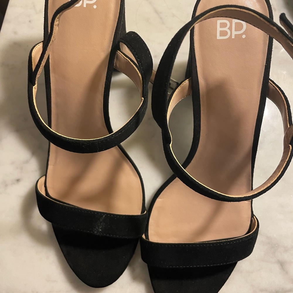 Brand new black suede sandals